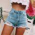 Women Casual Rise Ripped Jean Shorts Frayed Raw Hem Jeans